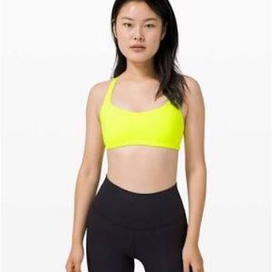 Free To Be Neon Yellow Scoop Neck Sports Bralette